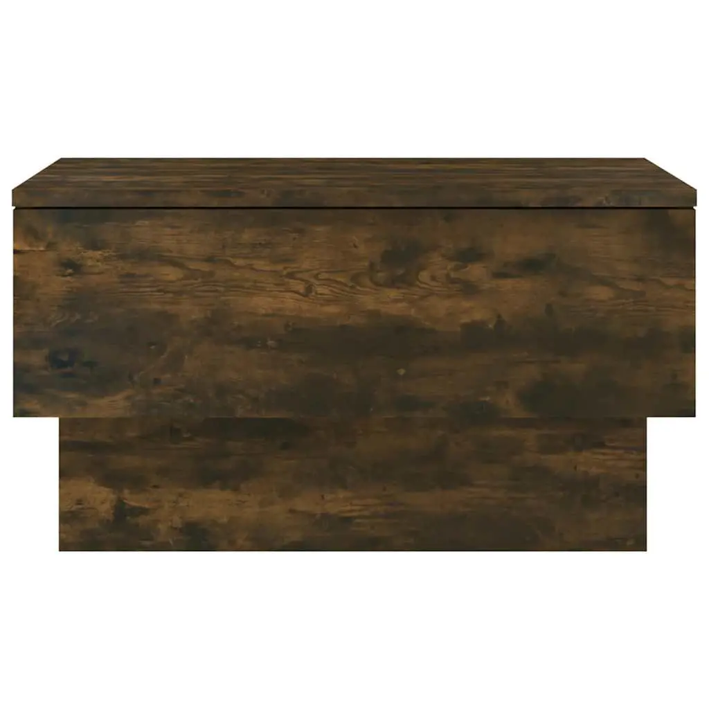 Wall-mounted Bedside Cabinet Smoked Oak Floating Storage Shelf Engineered Wood