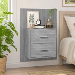 Grey Sonoma Wall-Mounted Bedside Storage Cabinet