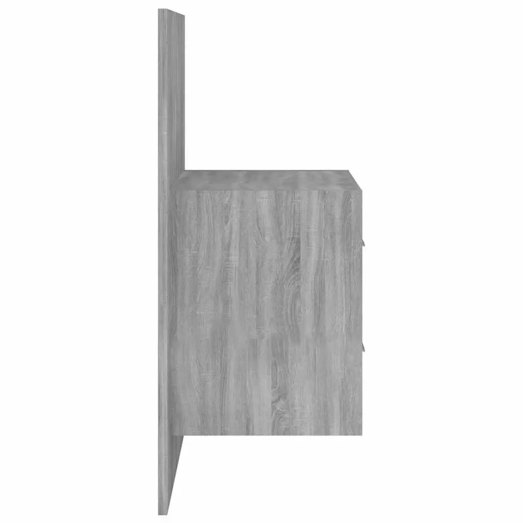 Wall-mounted Bedside Cabinet Grey Sonoma Floating Storage Unit Engineered Wood