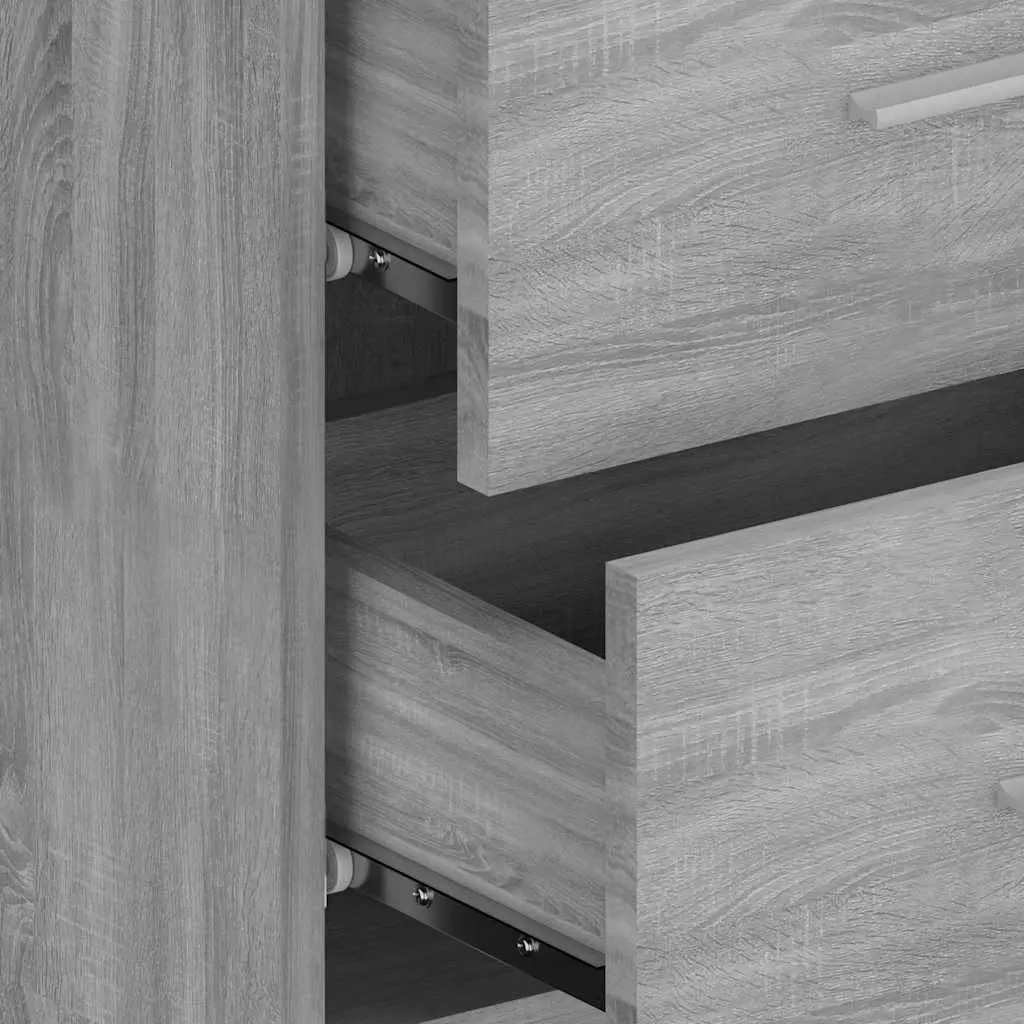 Wall-mounted Bedside Cabinet Grey Sonoma Floating Storage Unit Engineered Wood