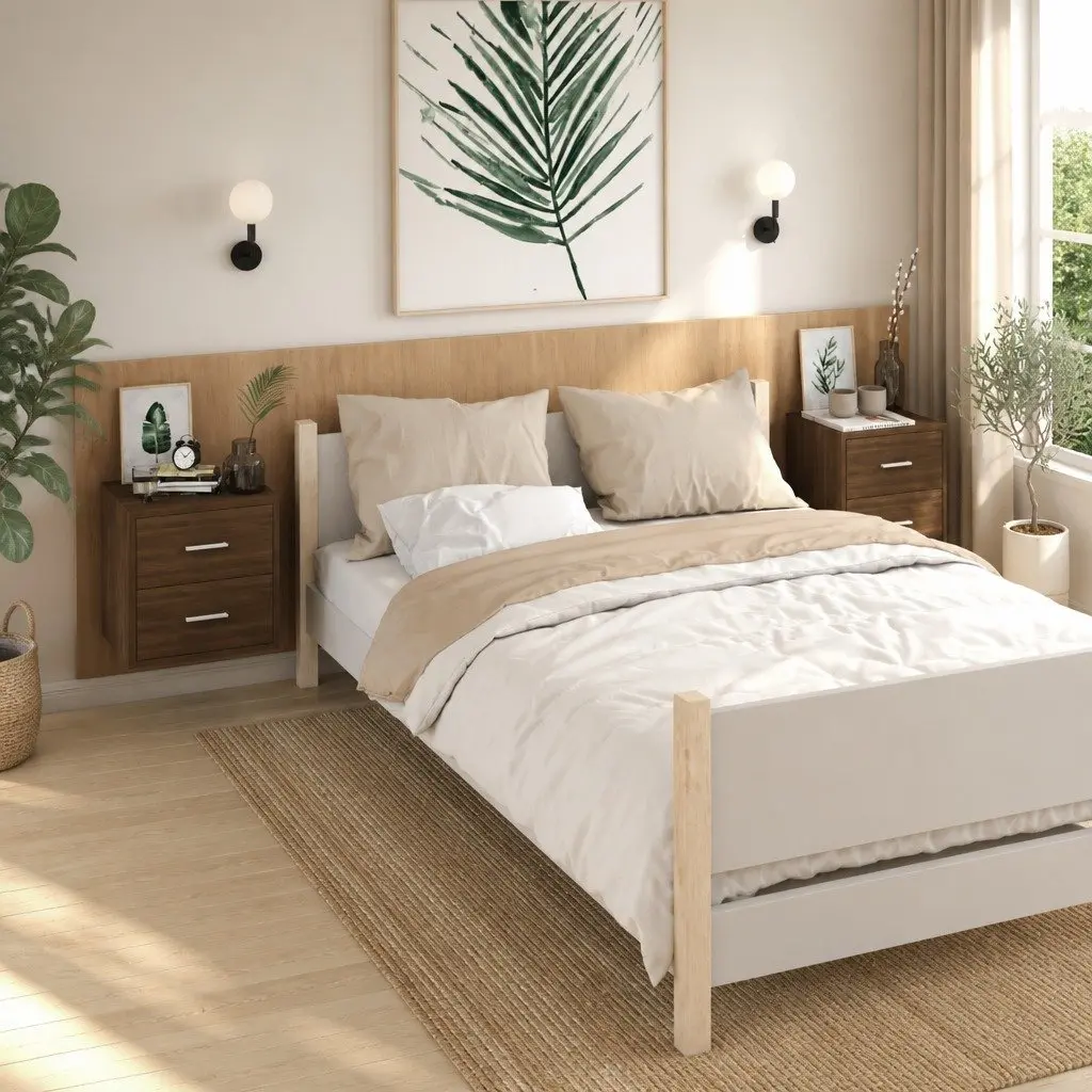 Wall-mounted Bedside Cabinets 2 pcs Brown Oak Floating Storage Units