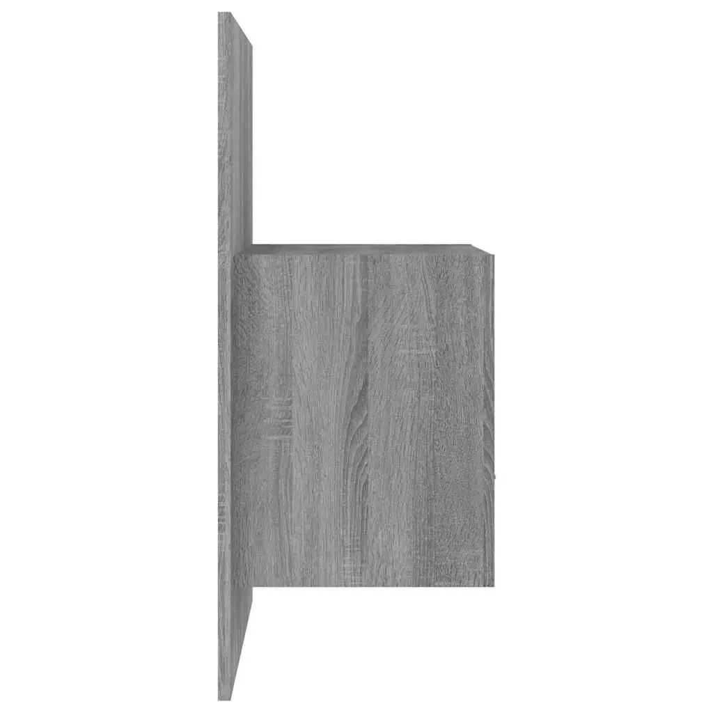 Wall-mounted Bedside Cabinet Grey Engineered Wood Floating Shelf Unit