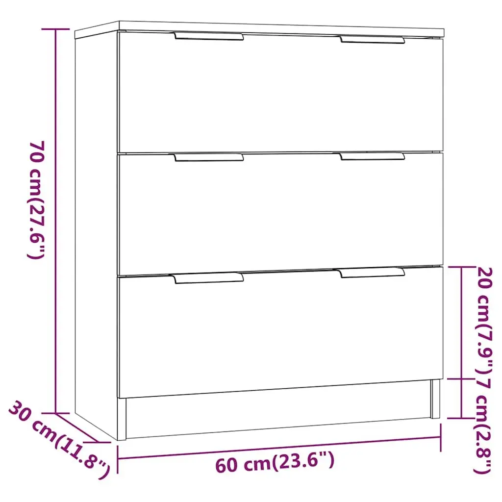 Grey Sonoma Sideboard Storage Cabinet with 3 Drawers