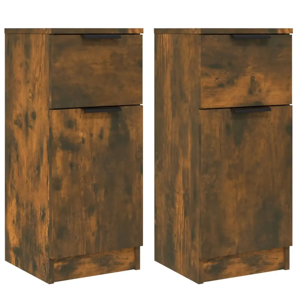 Brown Engineered Wood Sideboard Cabinet Set of 2