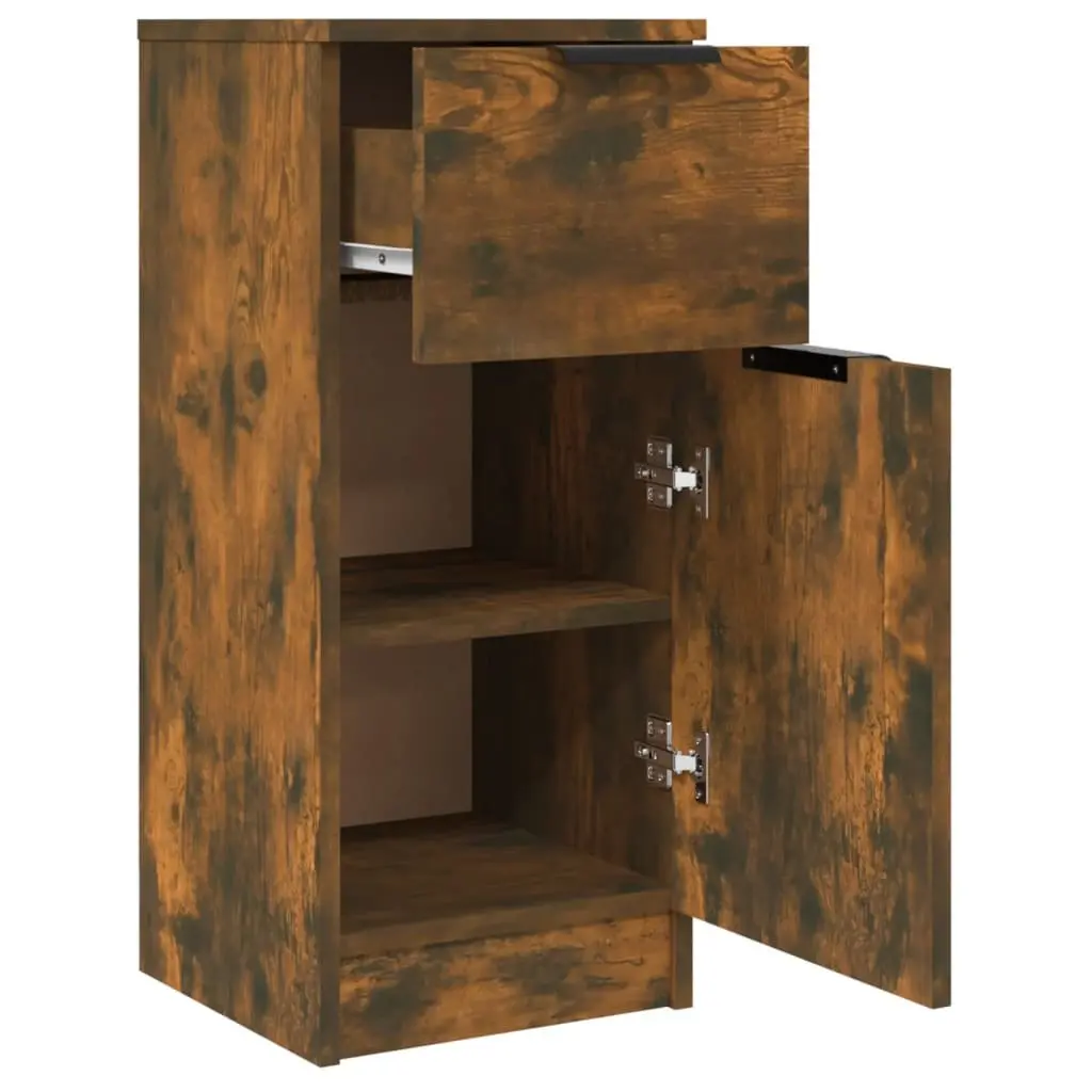 Brown Engineered Wood Sideboard Cabinet Set of 2