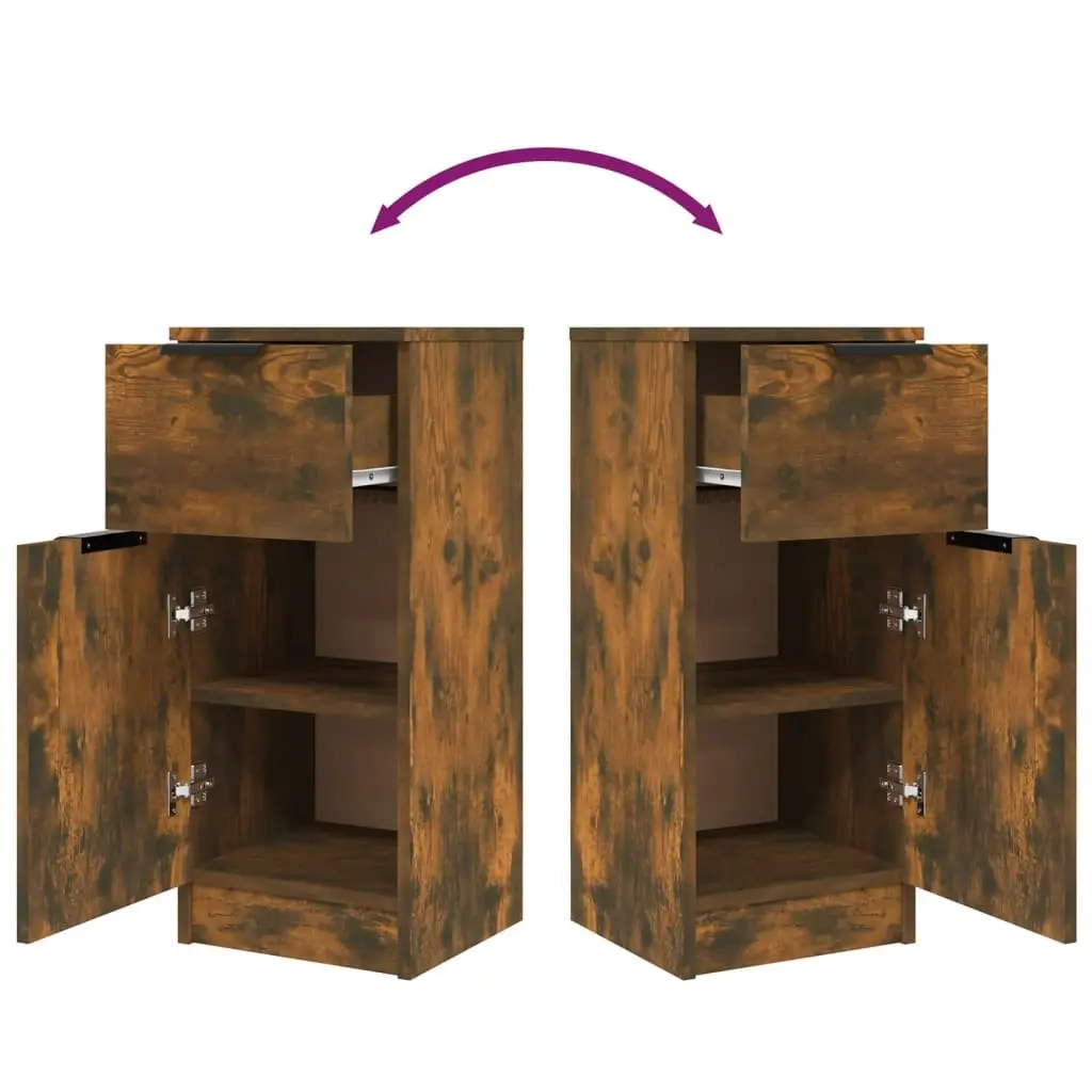 Brown Engineered Wood Sideboard Cabinet Set of 2
