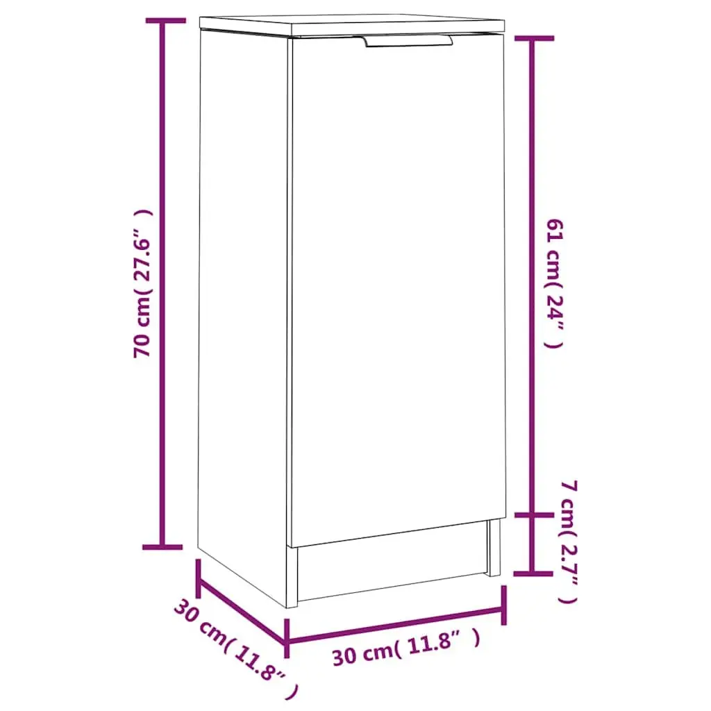 Sideboards Brown 30x30x70 cm Engineered Wood Storage Cabinet 2 pcs
