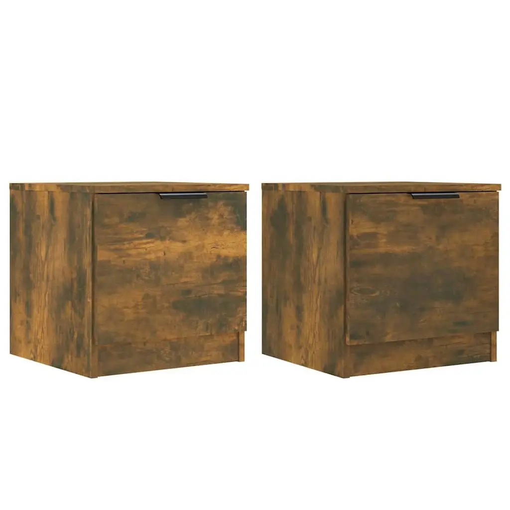 Bedside Cabinets Brown 40x39x40 cm Engineered Wood 2 Piece