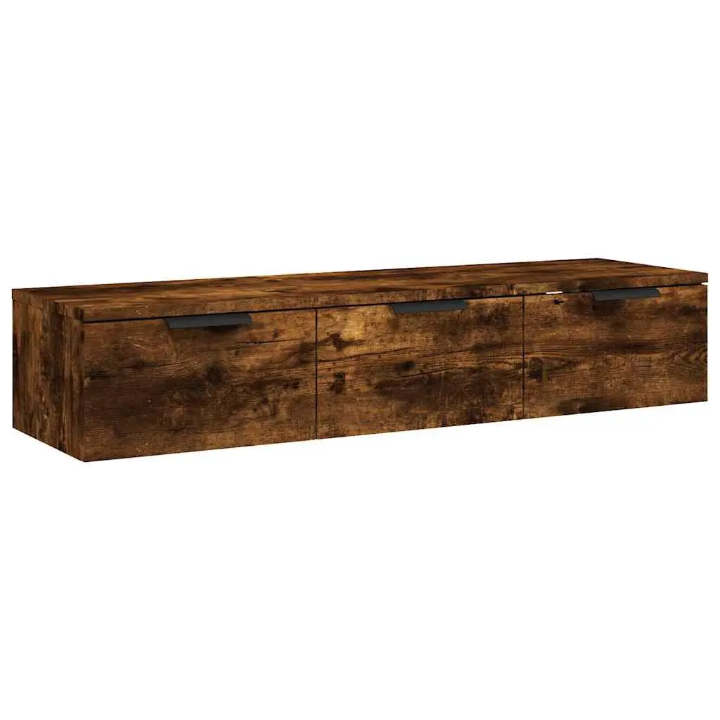 Brown Engineered Wood Wall Cabinet Storage Shelf