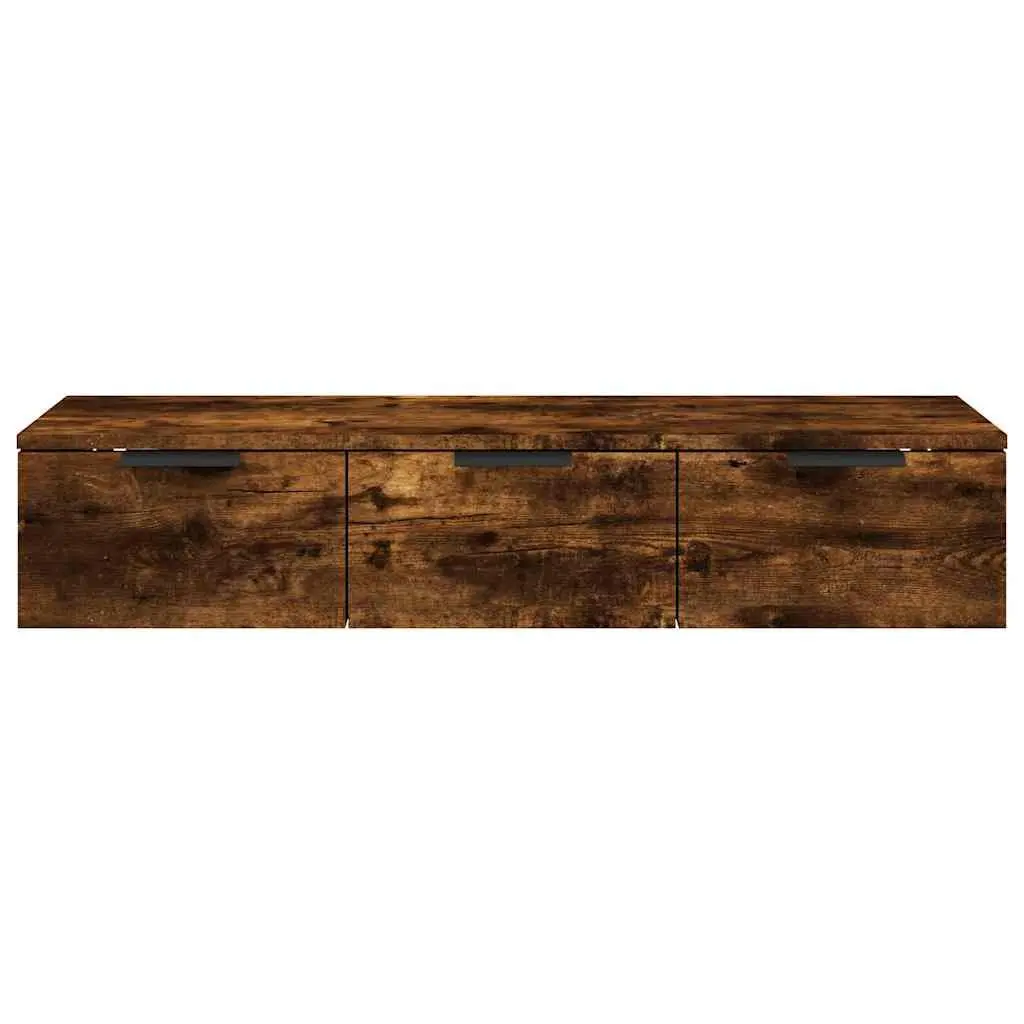 Brown Engineered Wood Wall Cabinet Storage Shelf