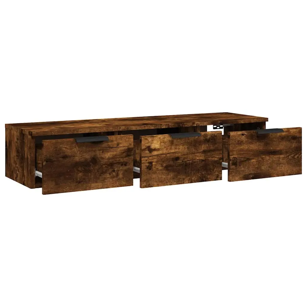 Brown Engineered Wood Wall Cabinet Storage Shelf