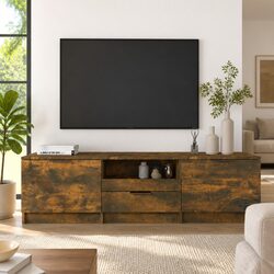 Brown Engineered Wood TV Cabinet Unit with Storage