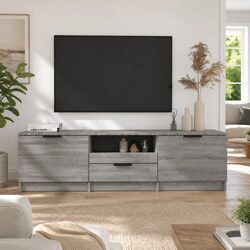 Grey Sonoma TV Cabinet with Drawer and Storage Compartments