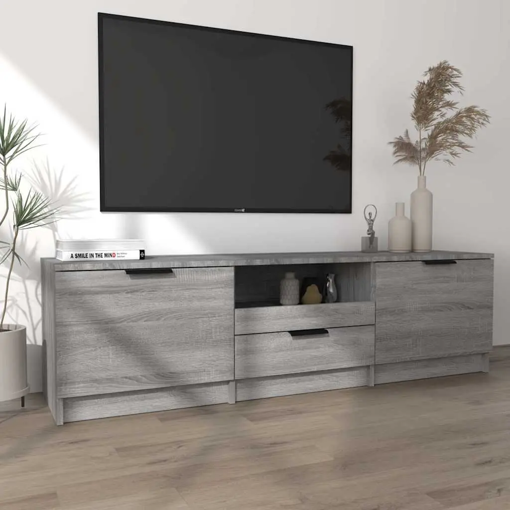 Grey Sonoma TV Cabinet with Drawer and Storage Compartments