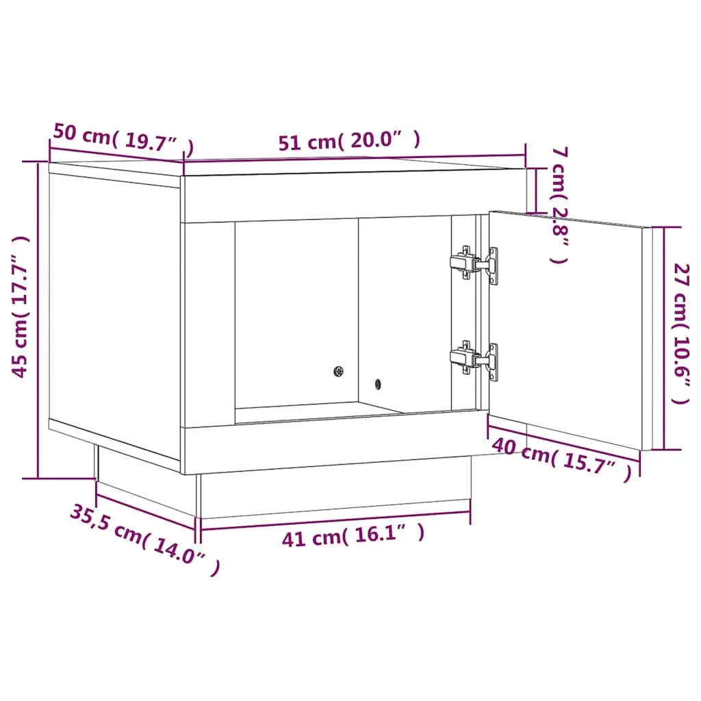 Coffee Table Grey Sonoma Storage Door Engineered Wood 51 x 50 x 45 cm