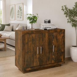 Elegant Brown Engineered Wood Sideboard Cabinet