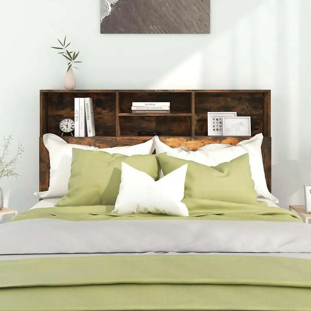 Headboard Cabinet with Storage in Brown