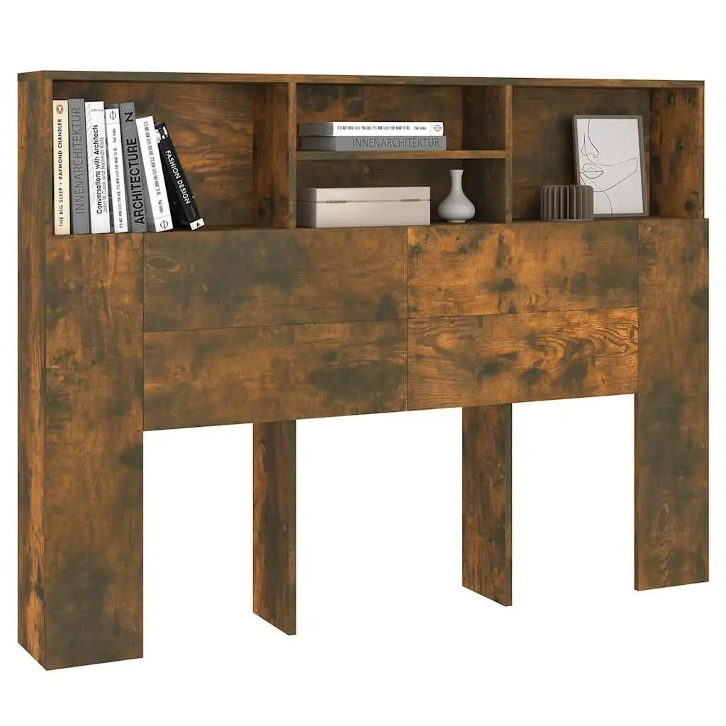 Headboard Cabinet with Storage in Brown