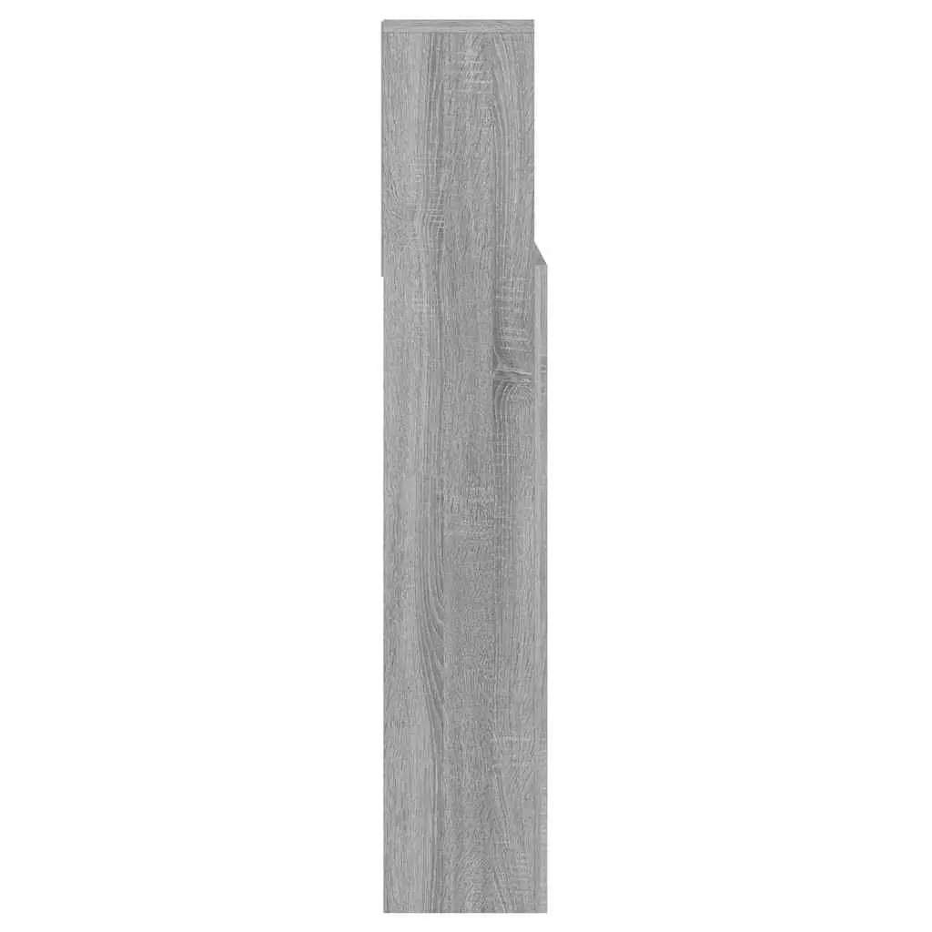 Grey Wall-Mounted Headboard Cabinet with Storage