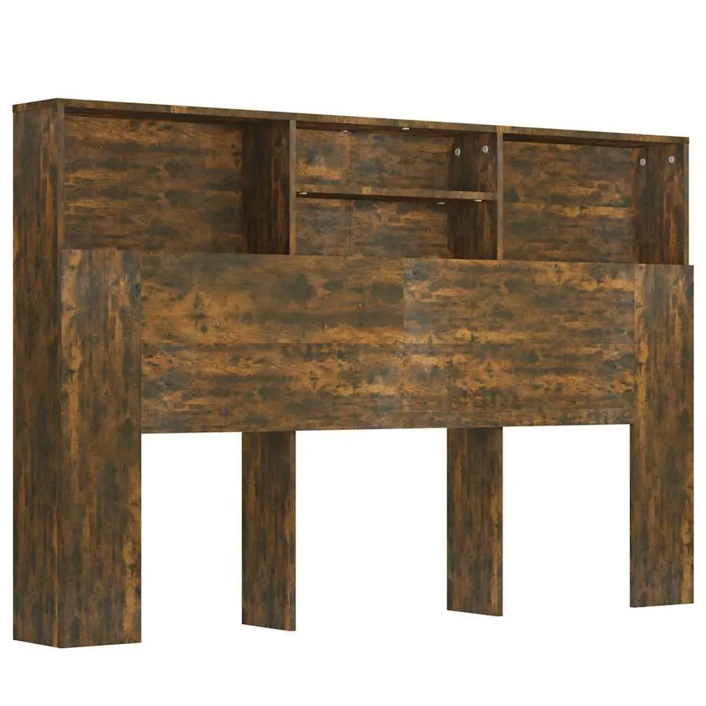 Brown Wall-Mount Headboard Cabinet for Storage