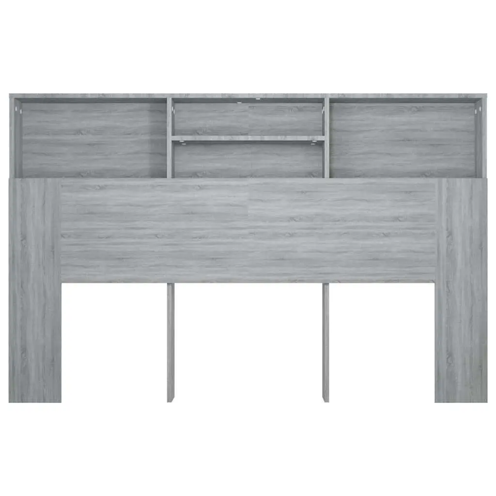 Grey Sonoma 160cm Headboard Cabinet for Bedroom Storage