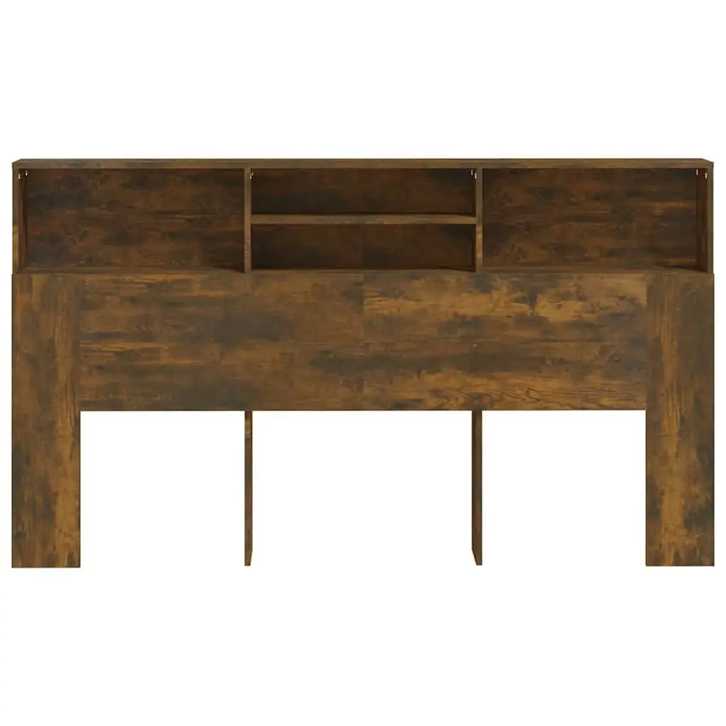 Brown Wall-Mounted Headboard Cabinet for Bedroom Storage