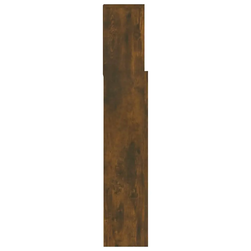 Brown Wall-Mounted Headboard Cabinet for Bedroom Storage