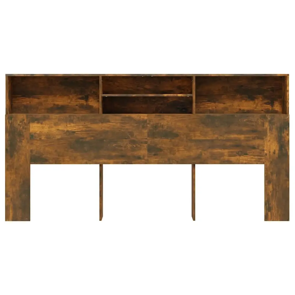 Headboard Cabinet Storage 200 cm Wall-Mounted Bedroom Organiser Brown