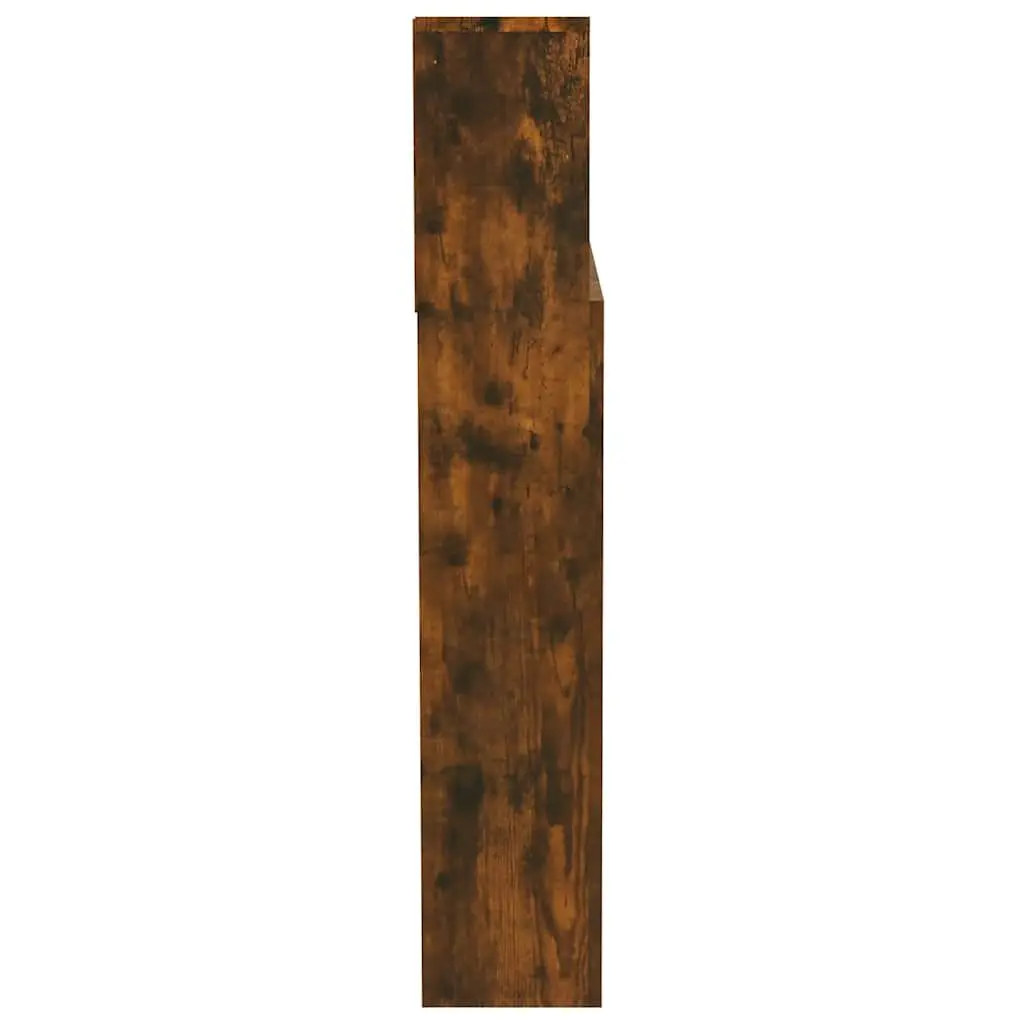 Headboard Cabinet Storage 200 cm Wall-Mounted Bedroom Organiser Brown