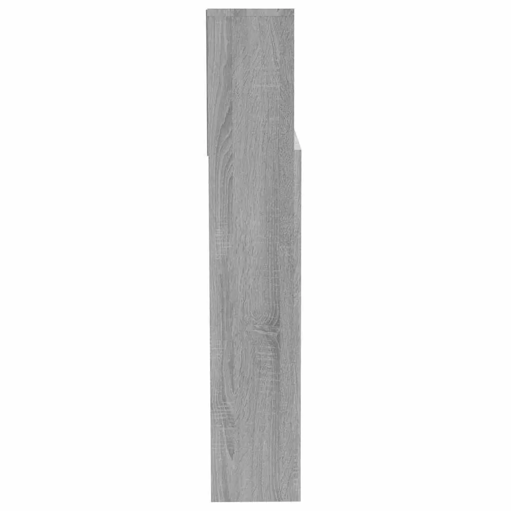 Grey 200cm Wall-Mounted Headboard Cabinet for Storage
