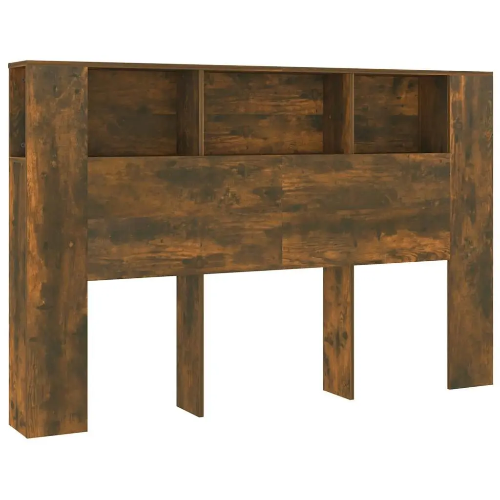 Headboard Cabinet Brown Smoked Oak 160cm Bedroom Storage Furniture Bedside Unit