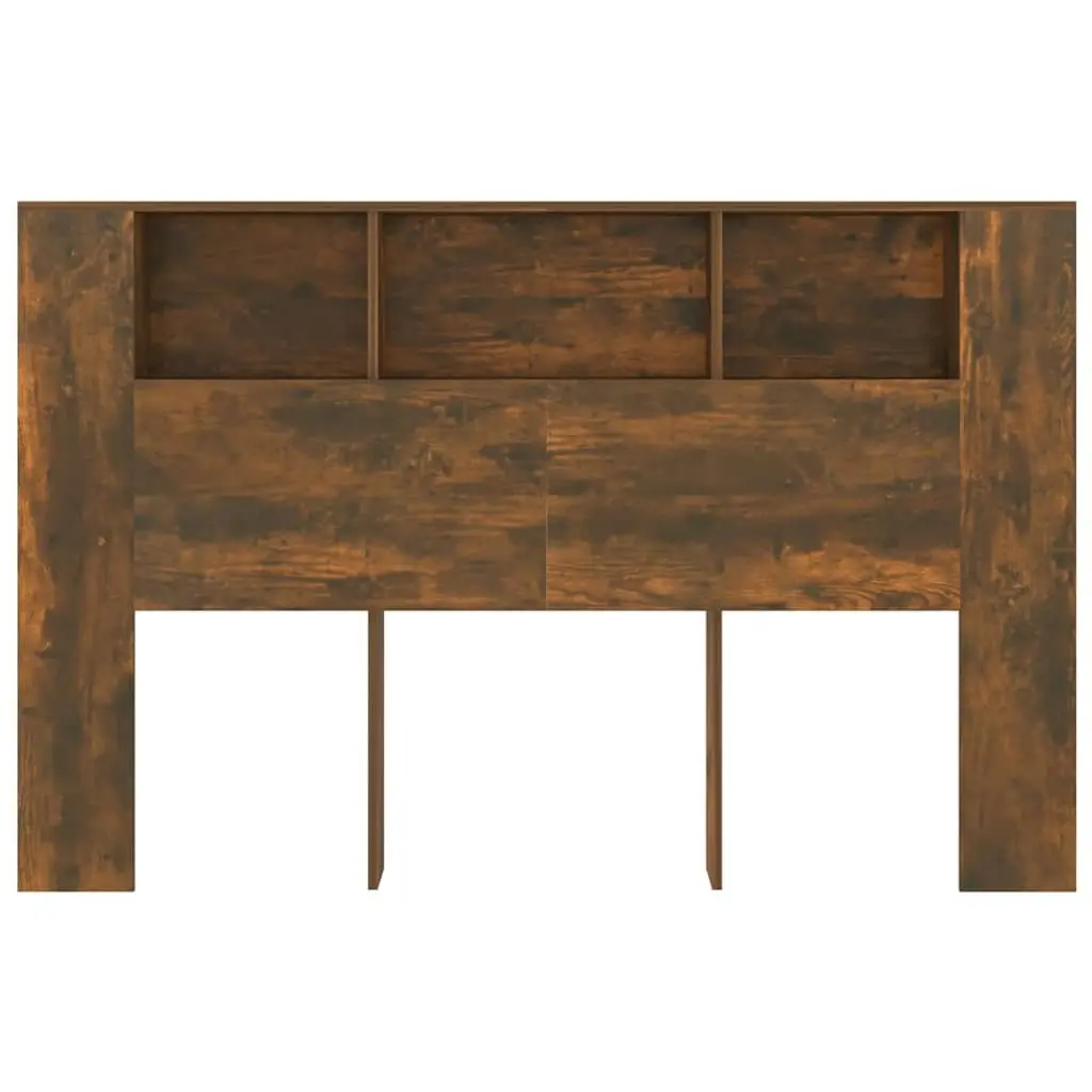 Headboard Cabinet Brown Smoked Oak 160cm Bedroom Storage Furniture Bedside Unit