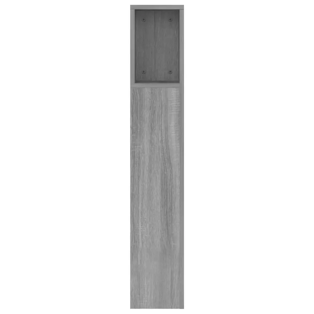 Grey Wall-Mounted Headboard Cabinet with Storage
