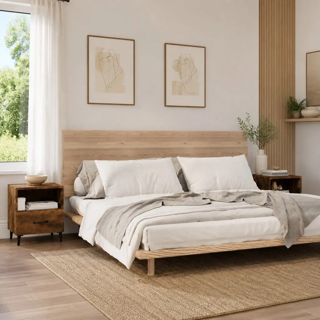 Engineered Wood Bedside Cabinets with Storage