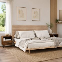 Elegant Engineered Wood Bedside Cabinets with Storage