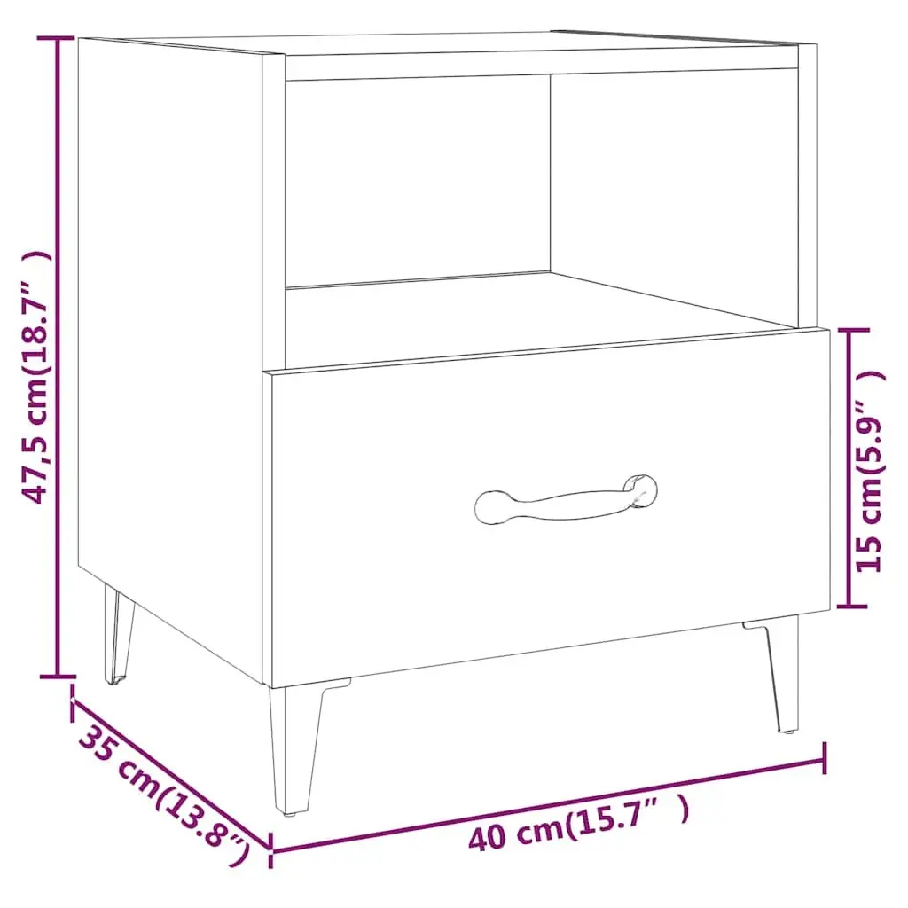 Engineered Wood Bedside Cabinets with Storage