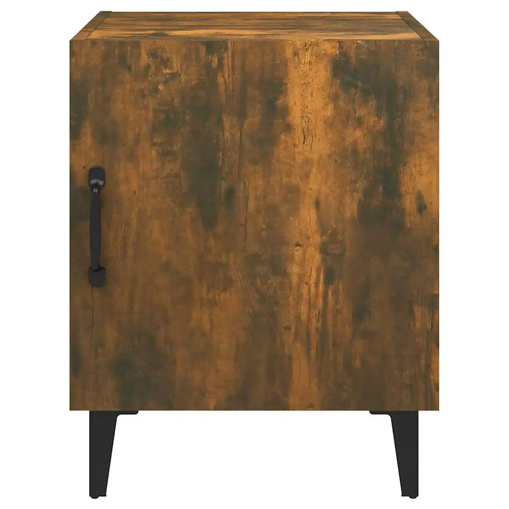 Bedside Cabinets 2 Pieces Brown Engineered Wood Nightstand Storage Organizer