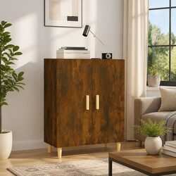 Warm Brown Engineered Wood Sideboard Storage Cabinet