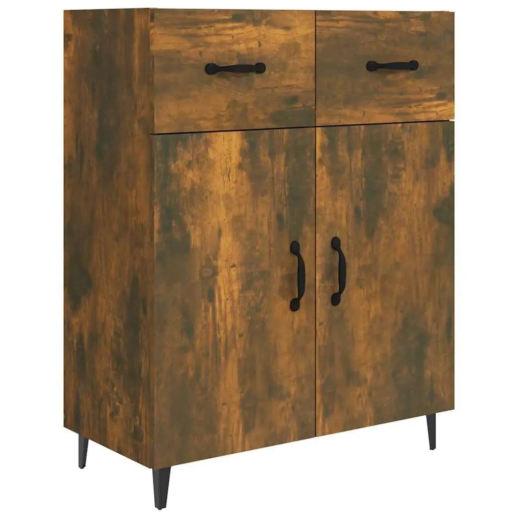 Sideboard with 2 Doors 2 Drawers Storage Cabinet Brown Engineered Wood