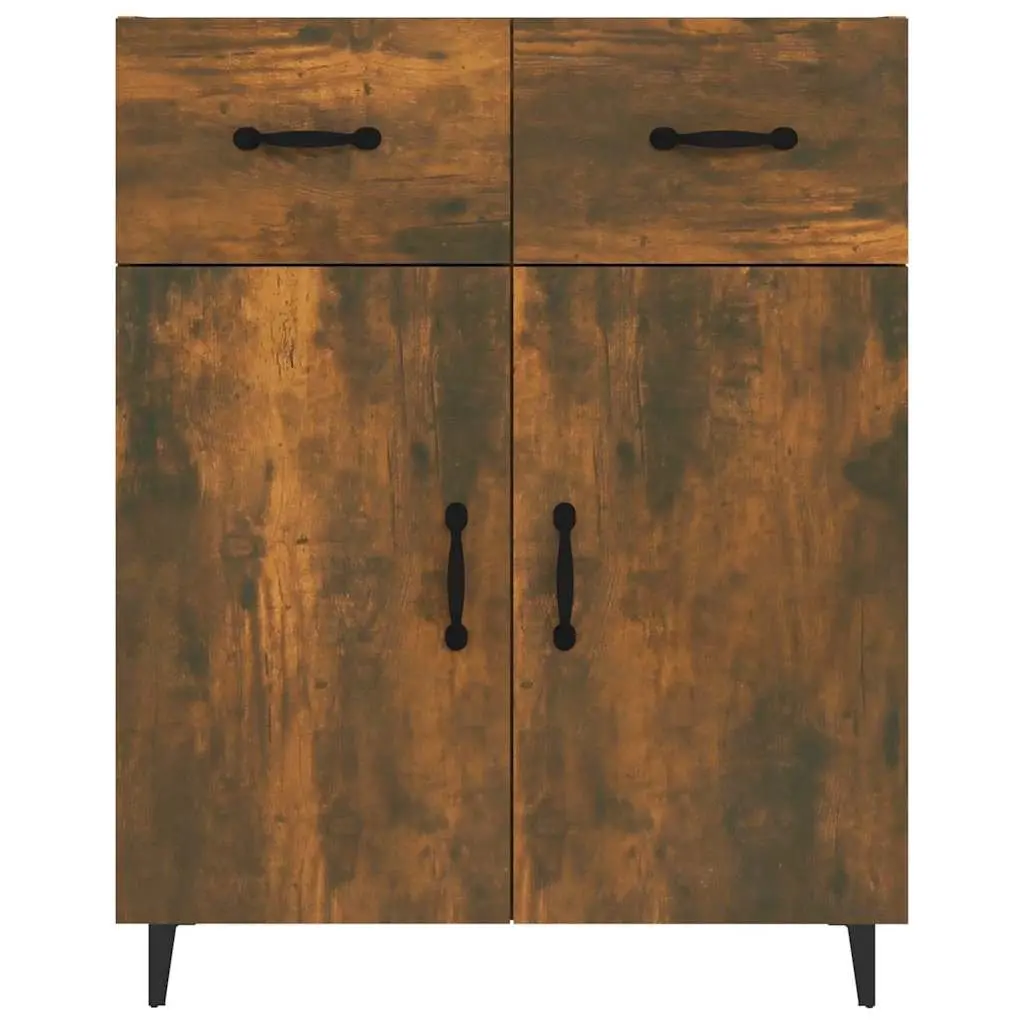 Sideboard with 2 Doors 2 Drawers Storage Cabinet Brown Engineered Wood