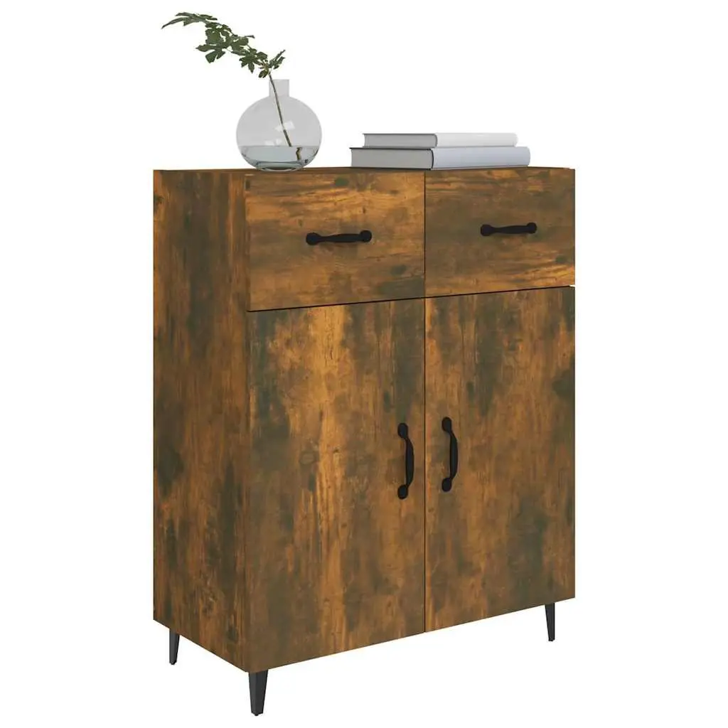 Sideboard with 2 Doors 2 Drawers Storage Cabinet Brown Engineered Wood