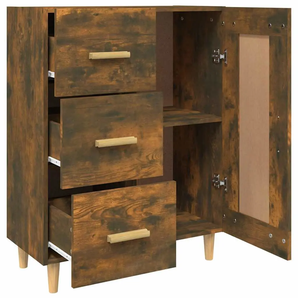Sideboard Brown Engineered Wood Storage Cabinet Living Room Furniture