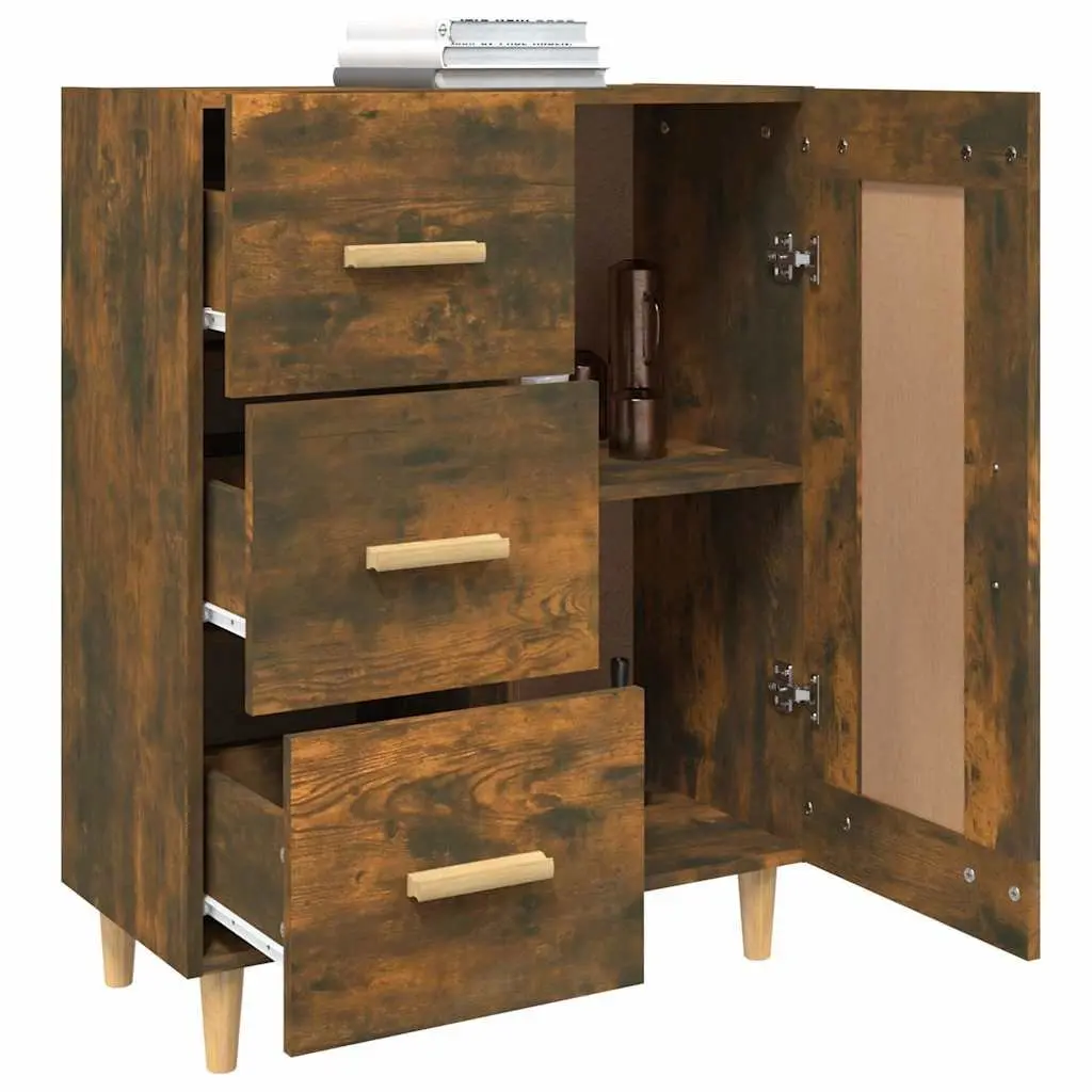 Sideboard Brown Engineered Wood Storage Cabinet Living Room Furniture