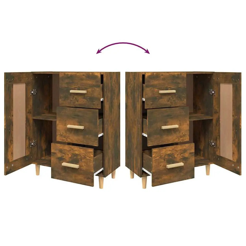 Sideboard Brown Engineered Wood Storage Cabinet Living Room Furniture