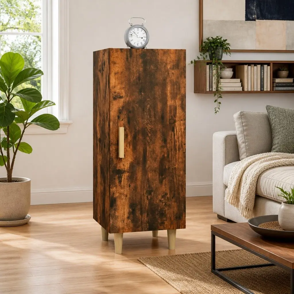 Sideboard Brown Engineered Wood 34.5W x 34H x 90D cm Storage Cabinet