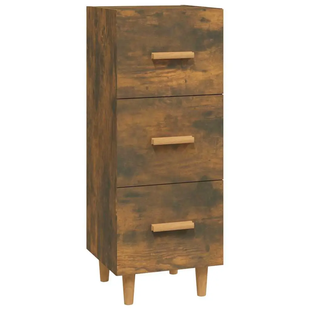 Sideboard Brown Storage Cabinet 3 Drawers Engineered Wood 34.5x34x90cm