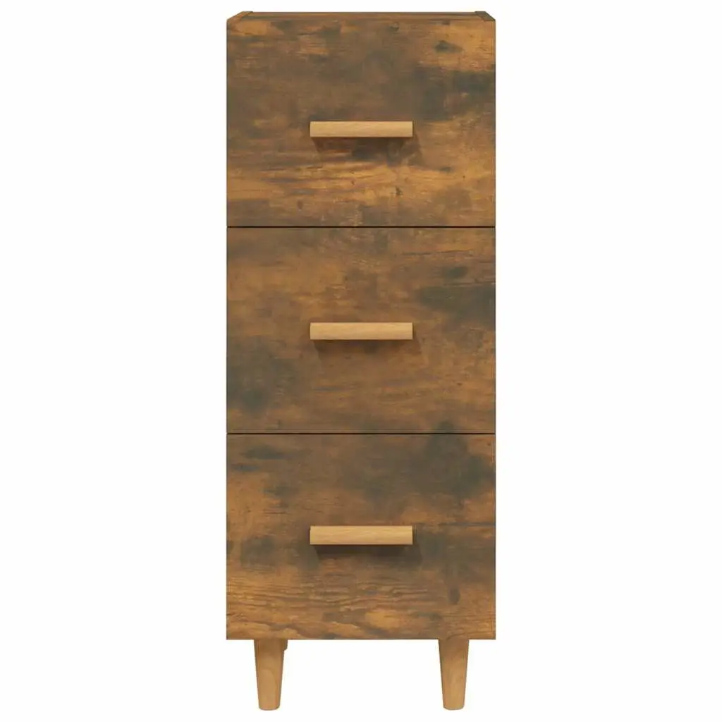 Sideboard Brown Storage Cabinet 3 Drawers Engineered Wood 34.5x34x90cm