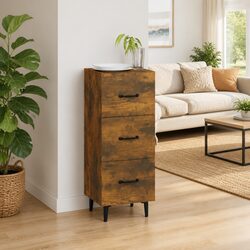 Elegant Sideboard Storage Cabinet in Brown Engineered Wood