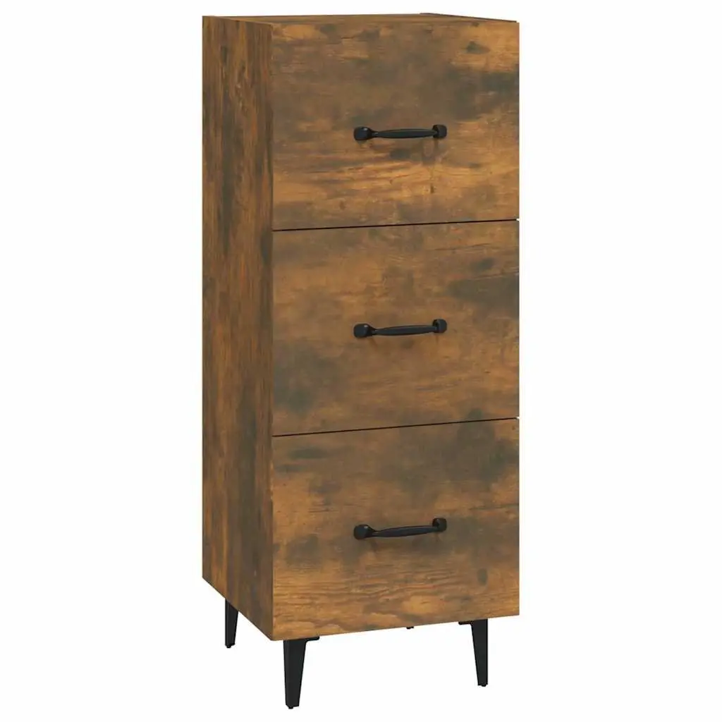 Brown Engineered Wood Sideboard Cabinet with Drawers for Living Room Furniture