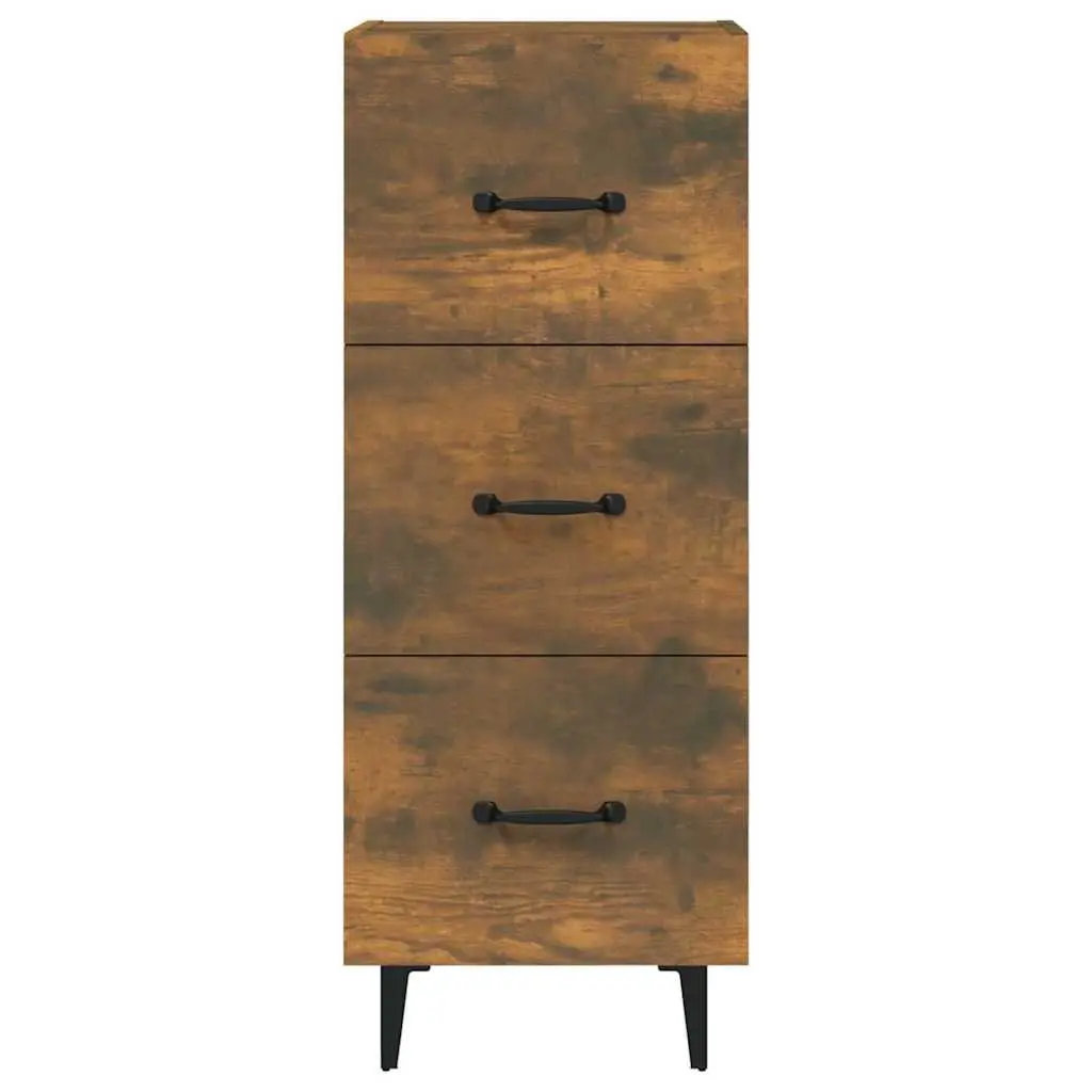 Brown Engineered Wood Sideboard Cabinet with Drawers for Living Room Furniture